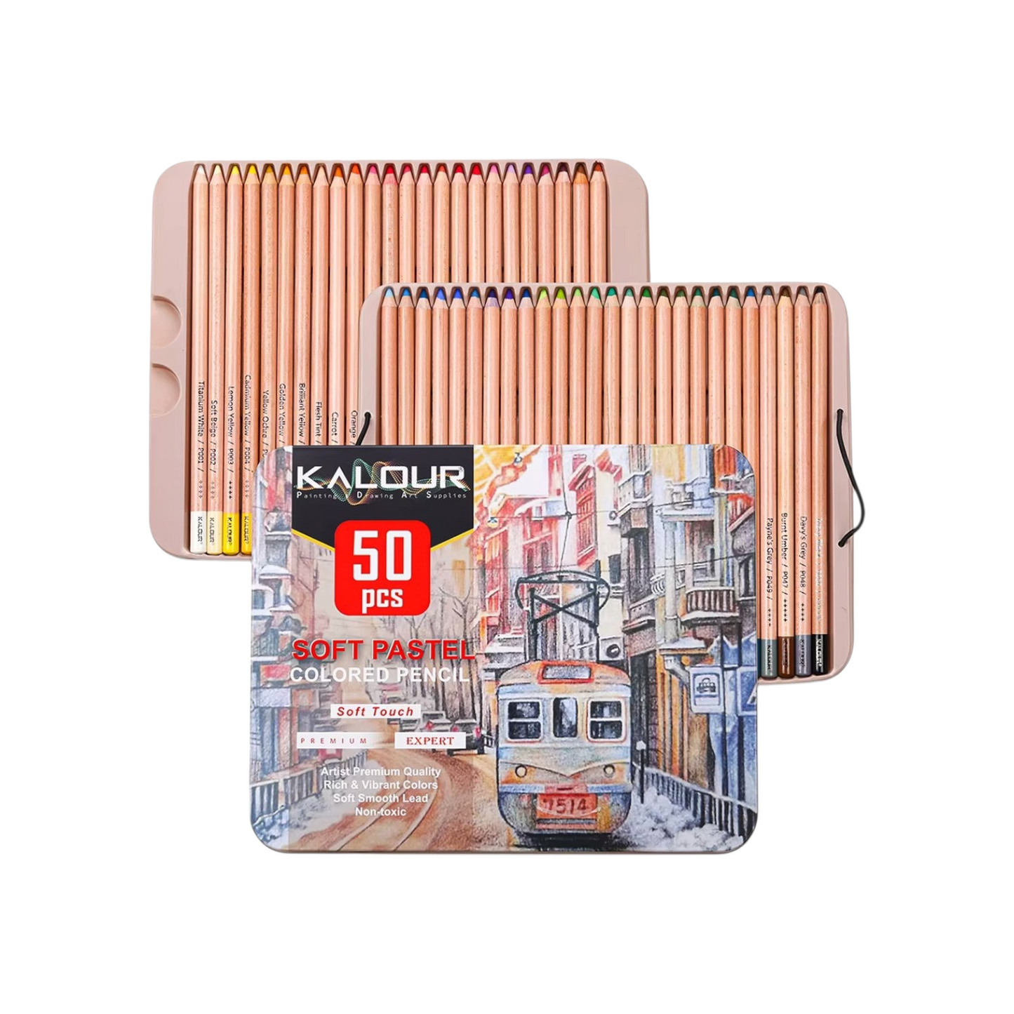 Kalour Premium Colored Pencil Set 50-Pieces