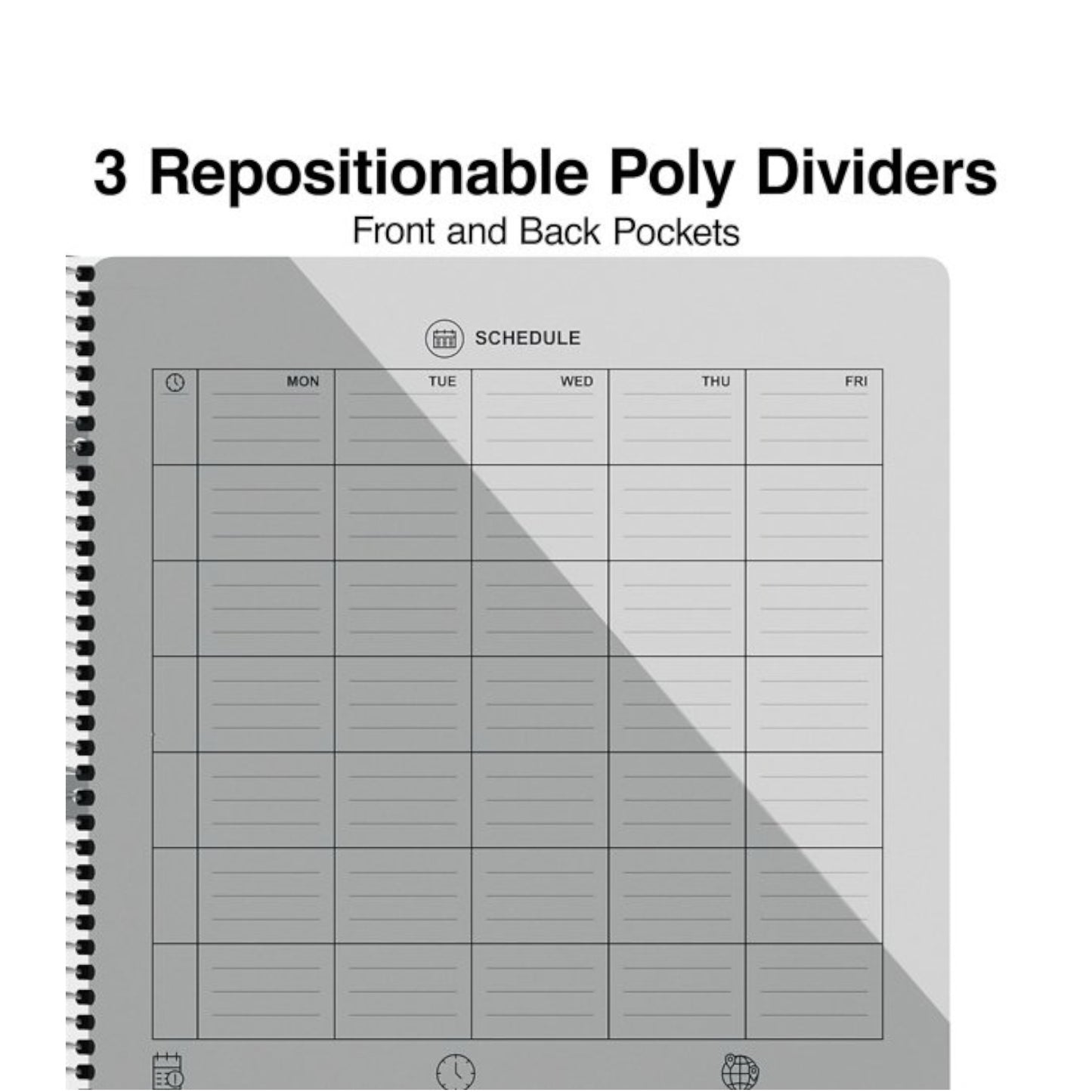 Spine Guard Notebook 5 Subject Ruler 7.1mm 56g 8.5x11 Staples Accel