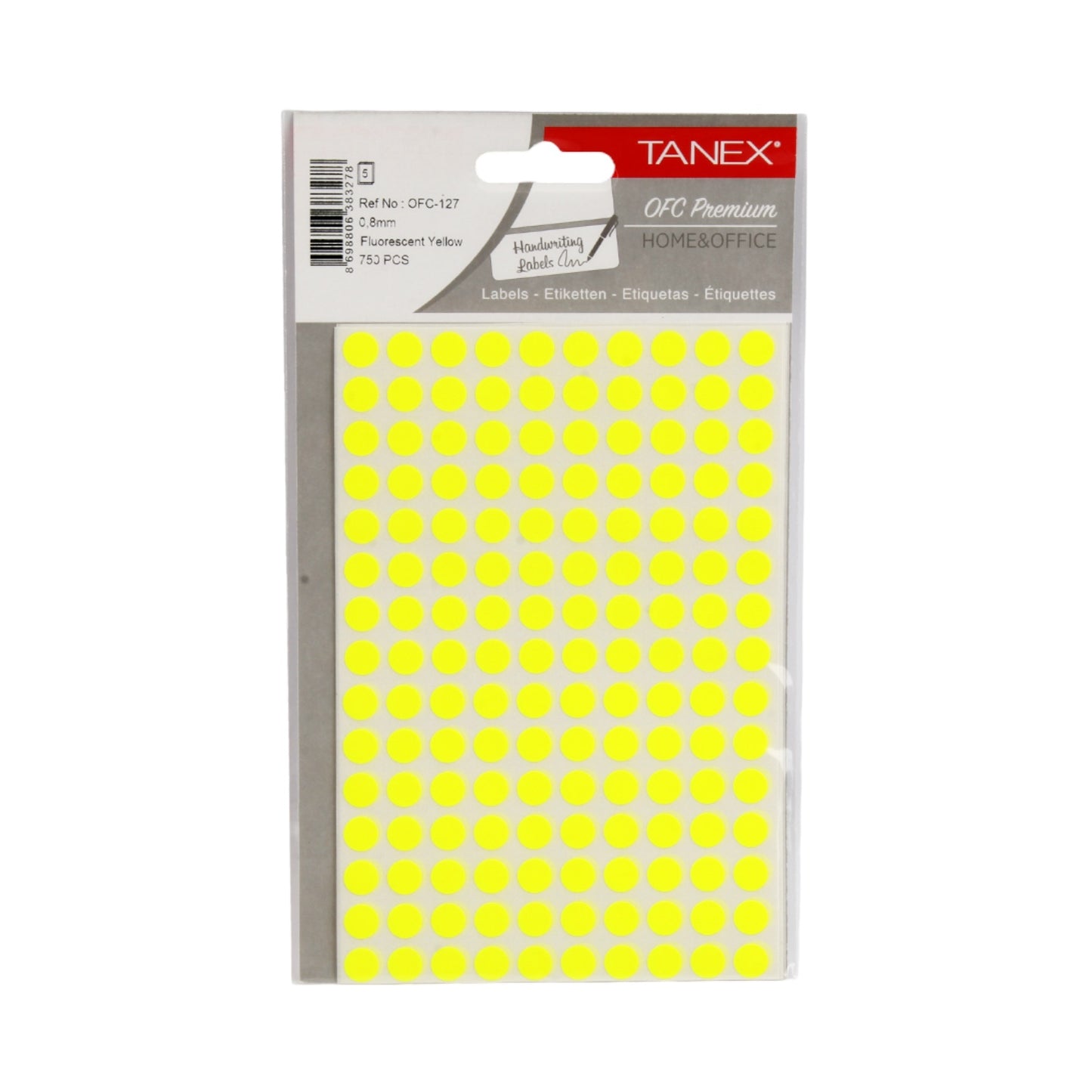 Handwriting Label Tanex Rounded 0.8 Mm 5 Sheets A5