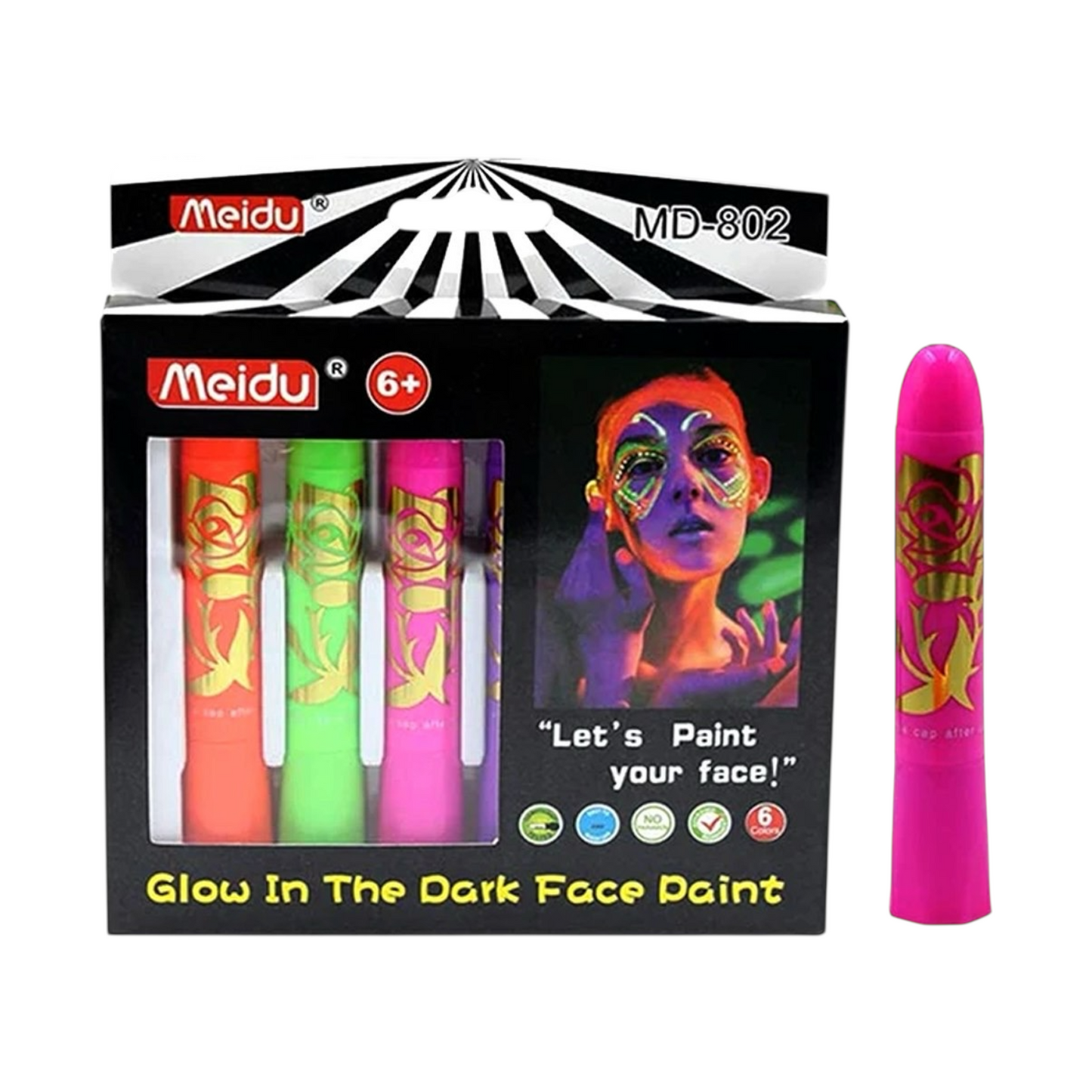 Glow in The Black Light Body Face Paint Face Painting Kit Crayons Kit Body Paints