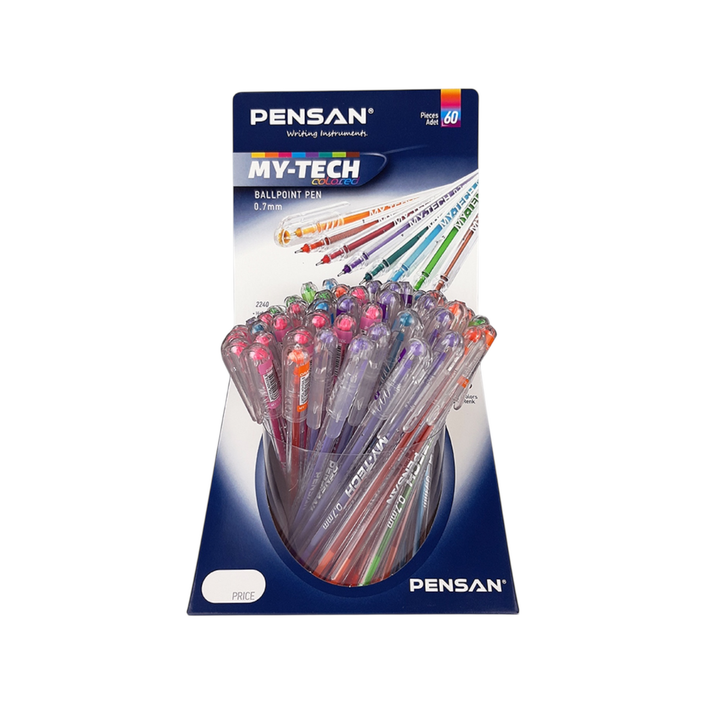 Pensan 2240/60, 0.7 mm. Ballpoint Pen – Set of 60 Colored Pens 8 colors