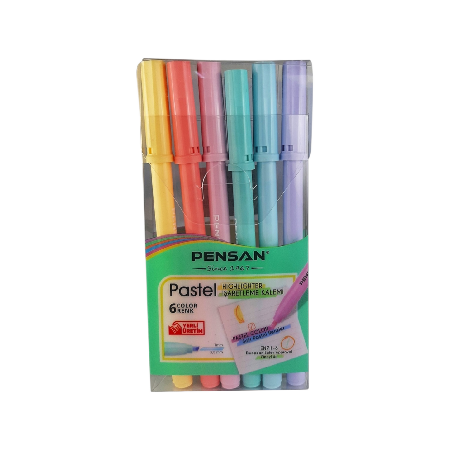 Pensan Highlighter Pastel Set 6 pieces