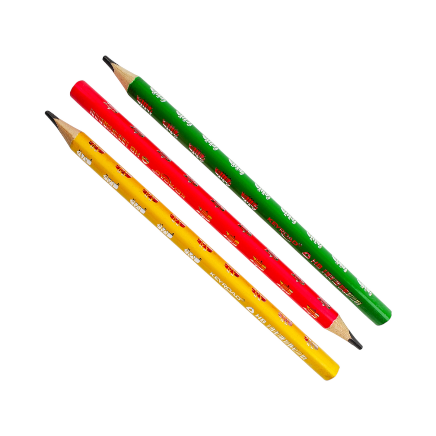 Set of 6 Jumbo Graphite Pencils HB Triangular - Keyroad Model KR971720