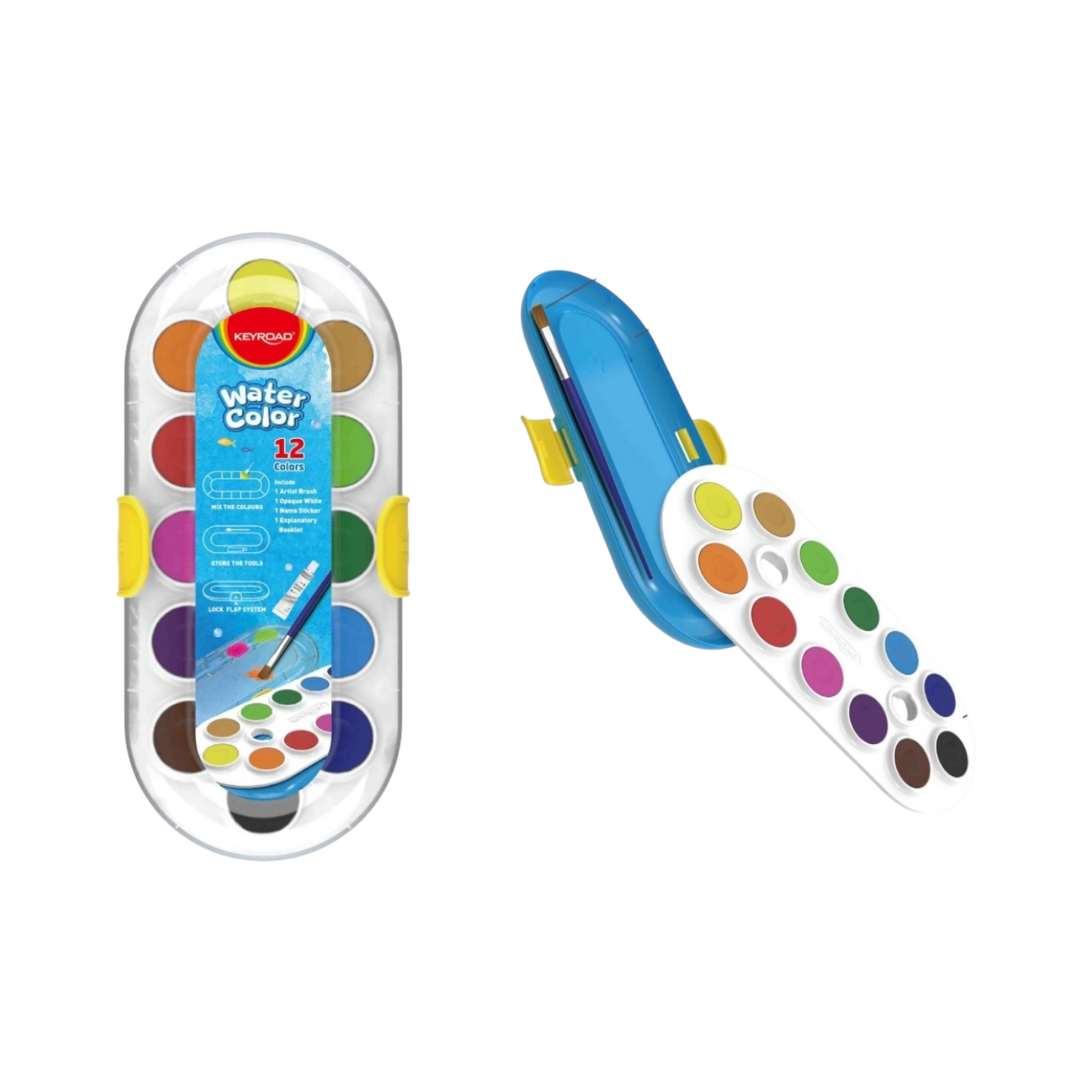 Keyroad Watercolor Box 12 Color + Brush