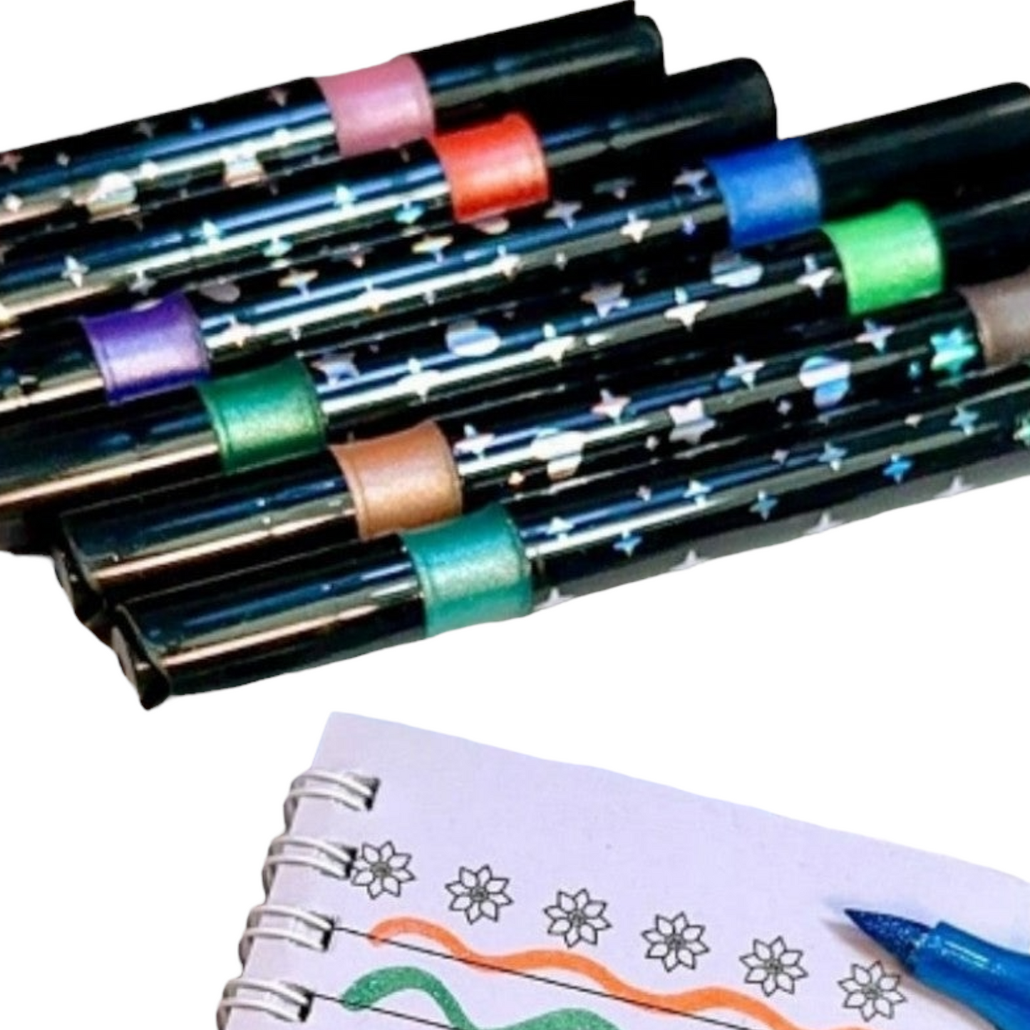Double Line Outline Pen, Self-Outline Metallic Markers, 6 Colors