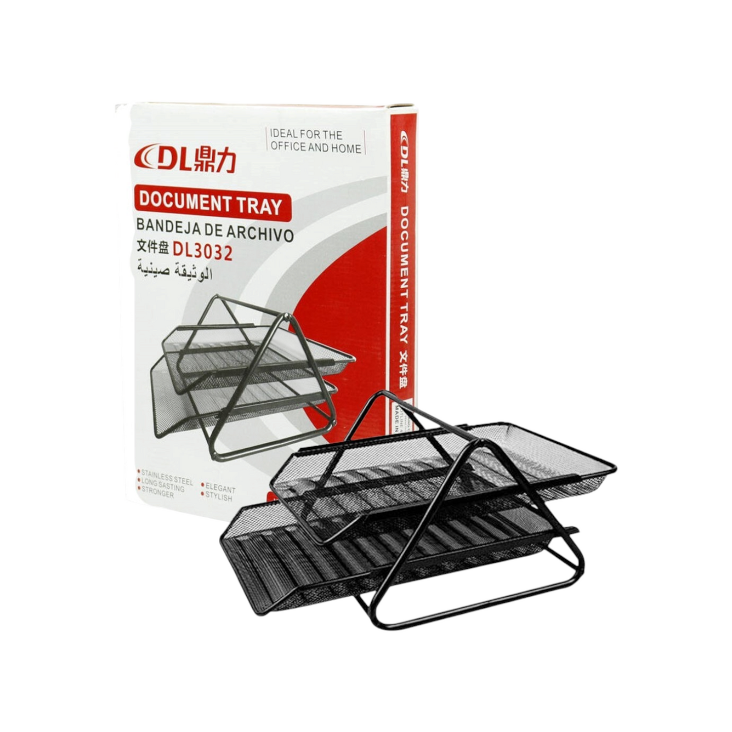 Desk Deposit Tray 2 Layer, A4 Letter Paper Mesh Storage Organizer