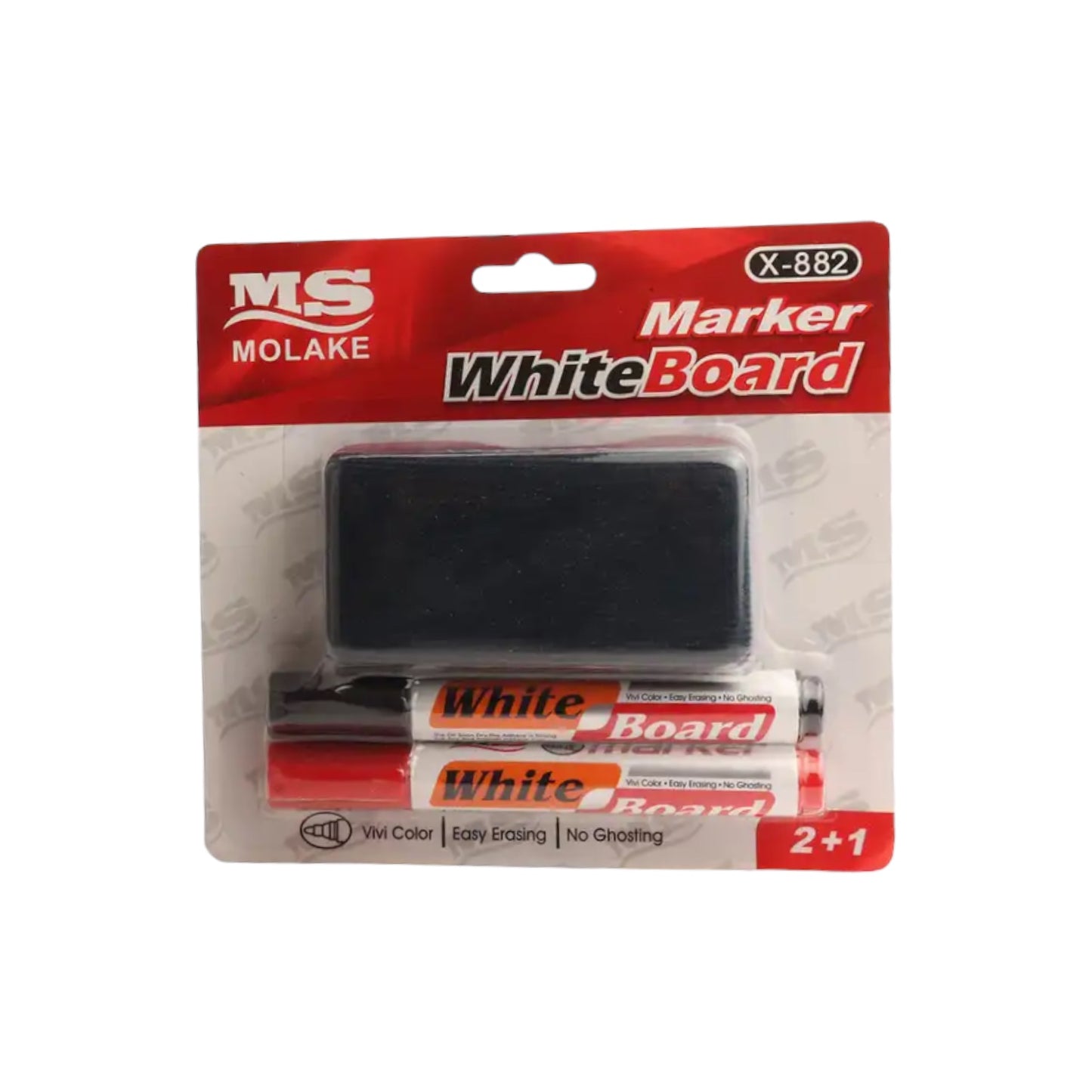 Whiteboard 2 Markers & Eraser Set, 3 Pieces
