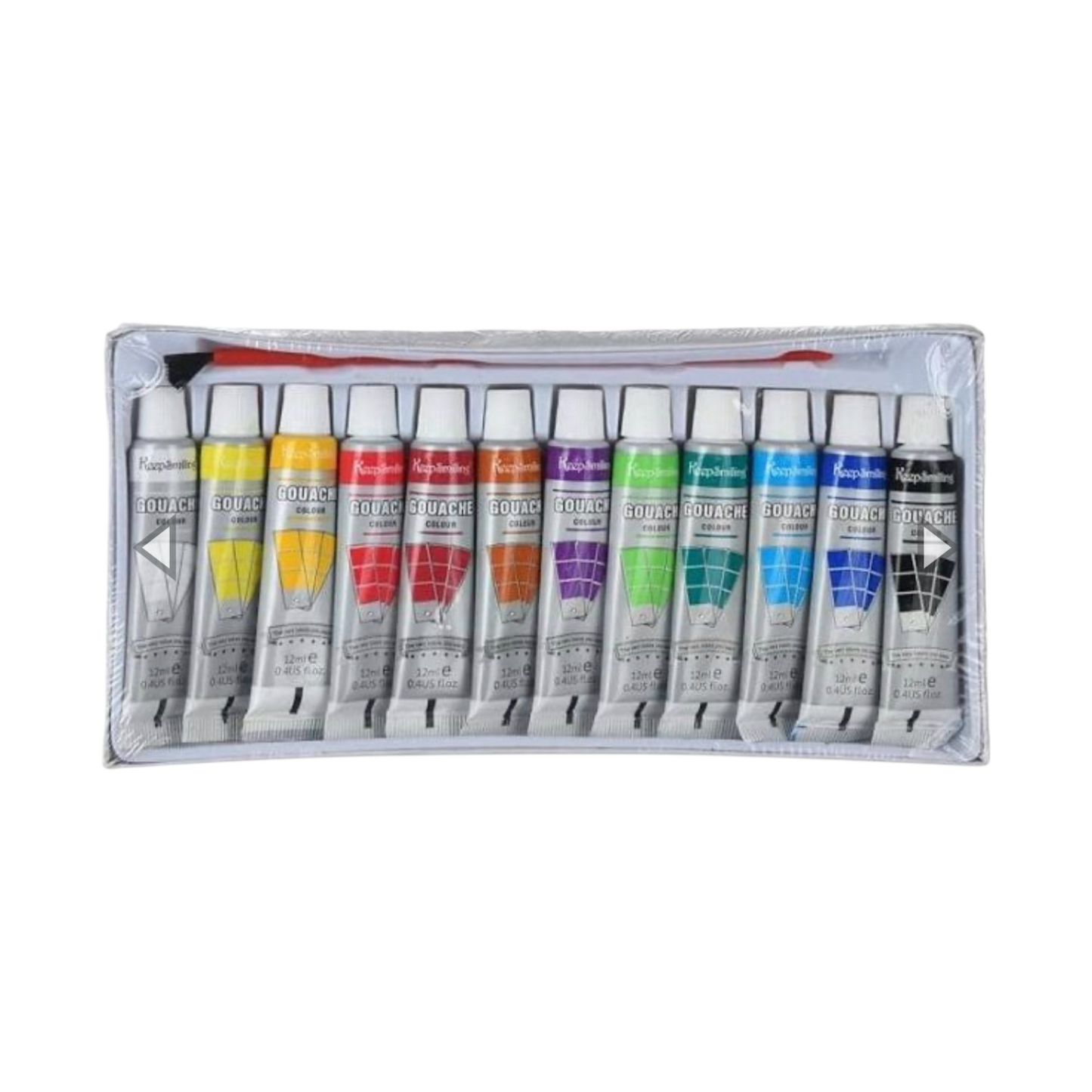 Keep Smiling Gouache Color Set 12 Colors 12Ml Tubes + Brush Keep Smiling