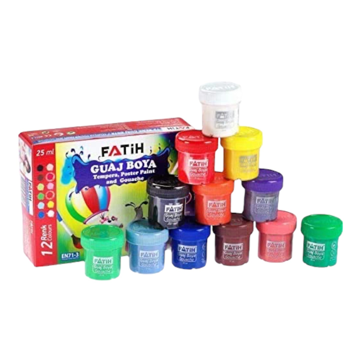 Fatih 50420 Poster Paint, 25 Ml – Set Of 12 Colors