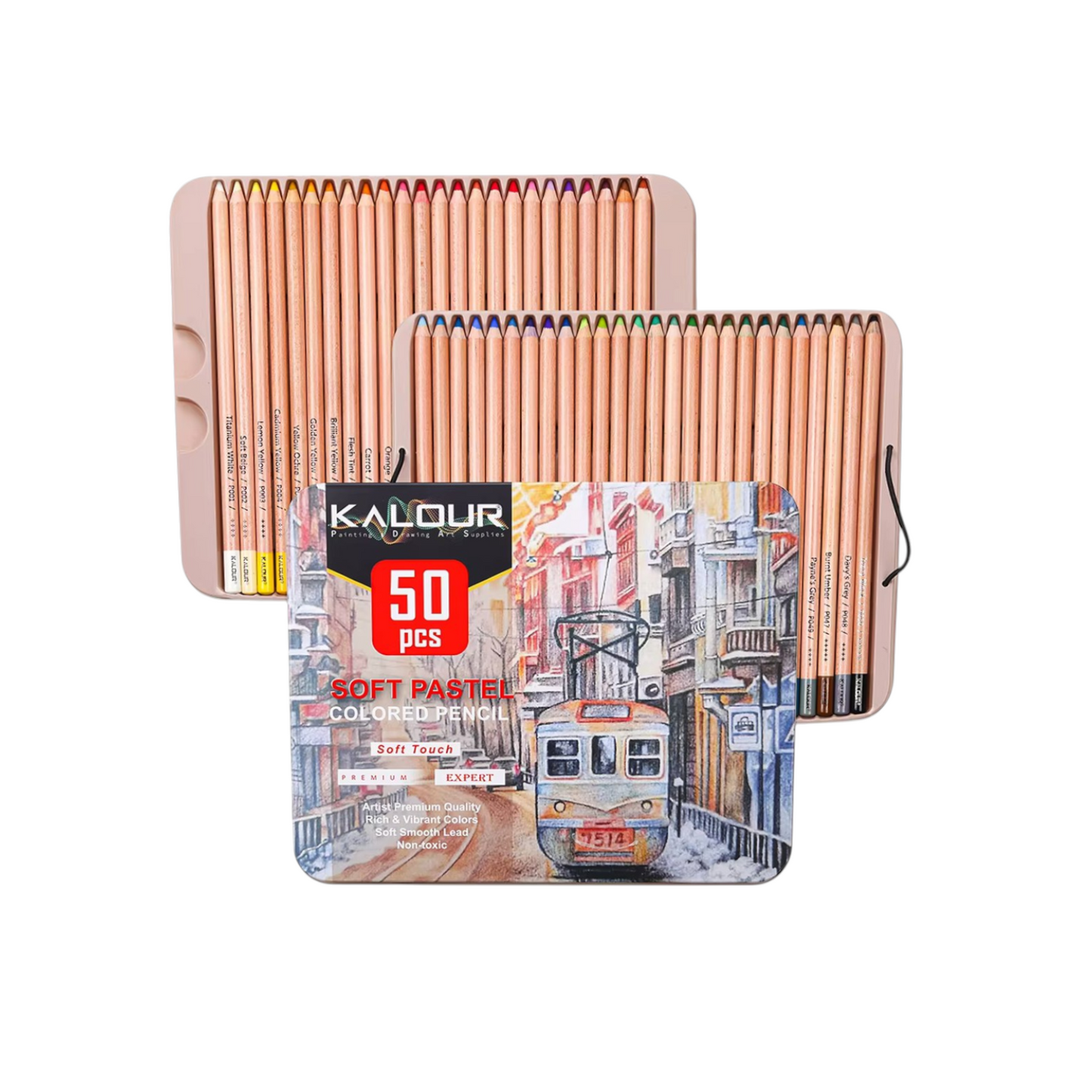 Kalour Premium Colored Pencil Set 50-Pieces
