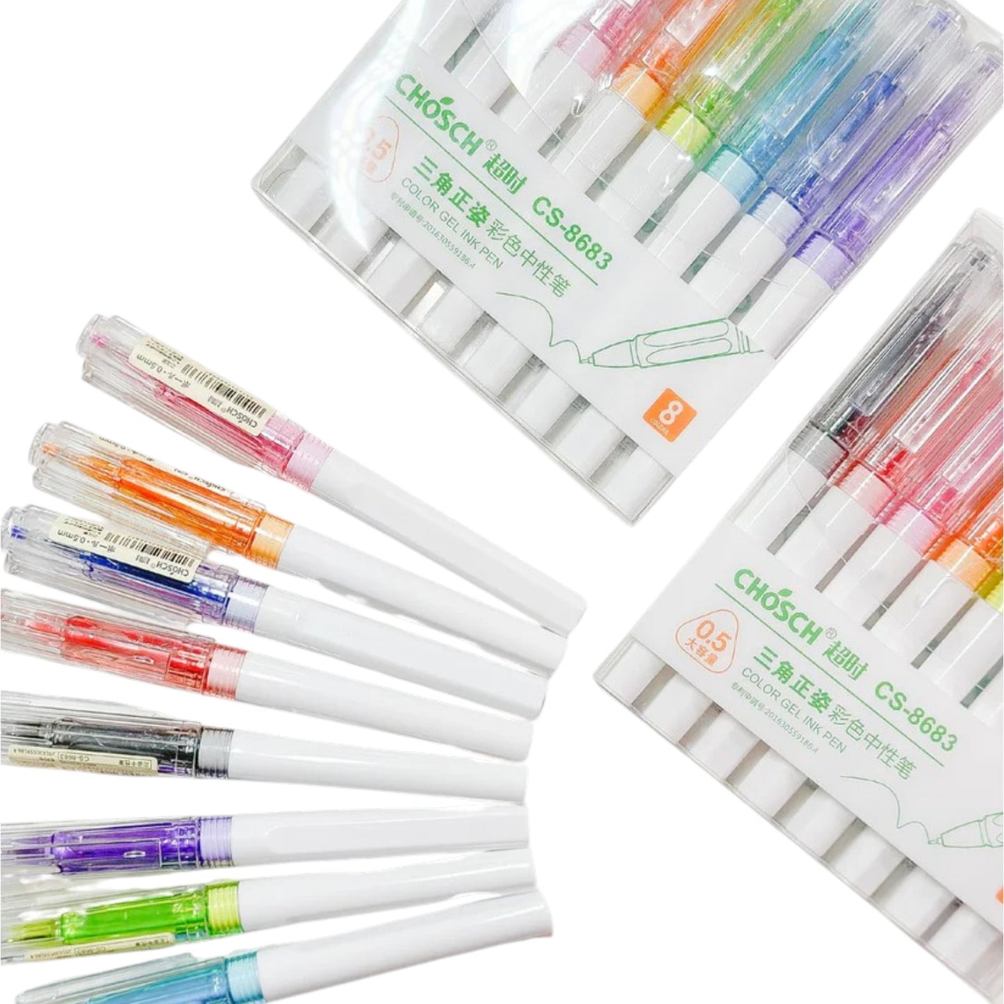 Chosch CS-8683 color Gel Ink Pens 0.5mm, Bright Colors