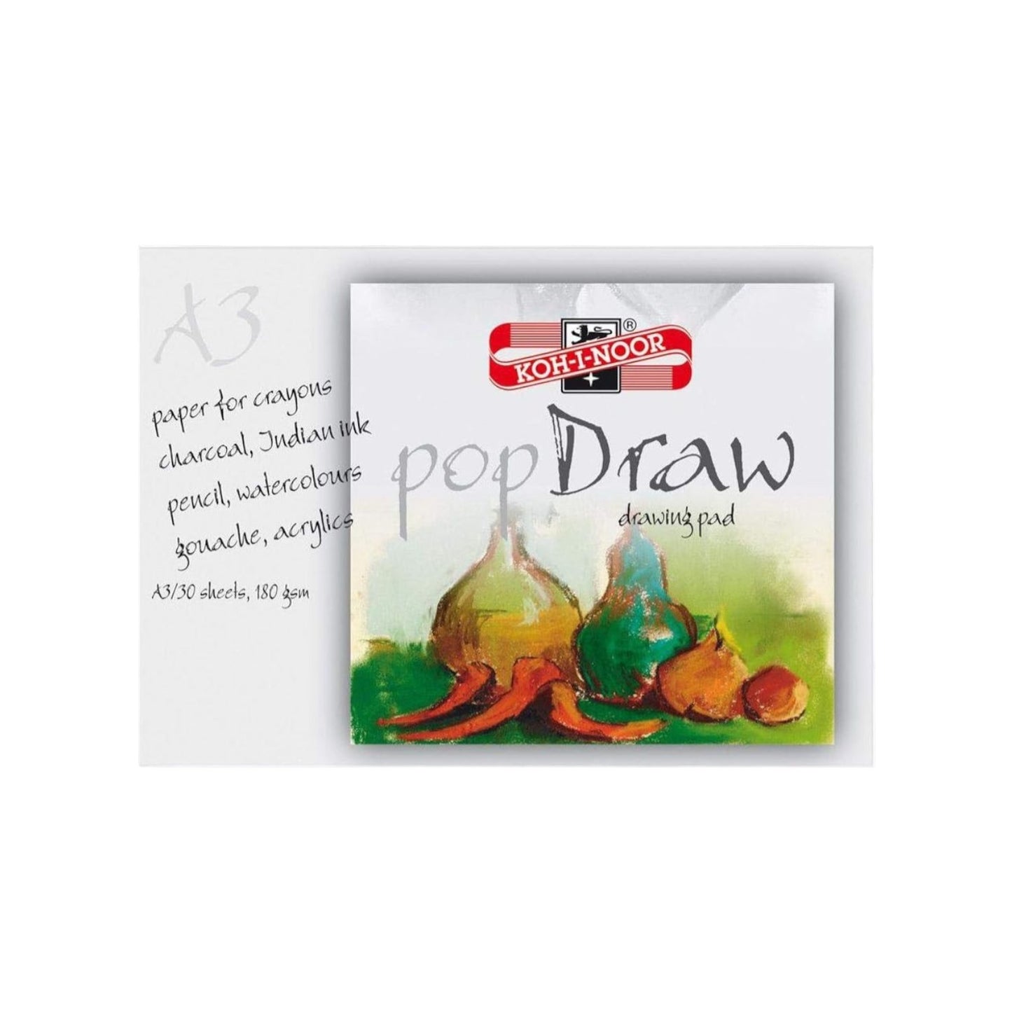 White Sketchbook for Artists - Koh-I-Noor - 180 gsm Pad - 30 Sheets