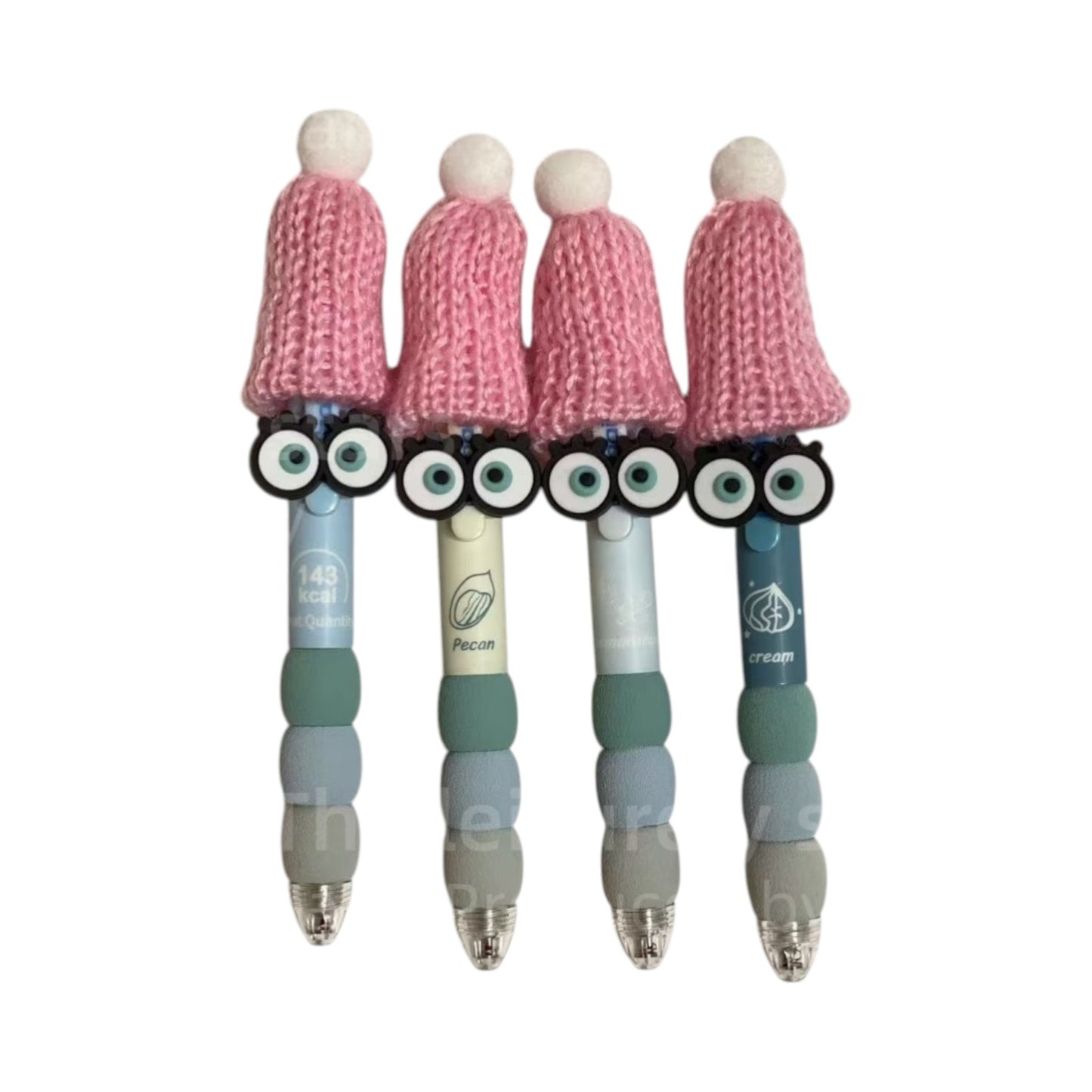 Erasable Pens with High Aesthetic Appeal, Cute Gradient Soft Grip 0.5, Gift Neutral Pens EGP54.77 Blue + small hat + glasses 4 styles, 1 piece