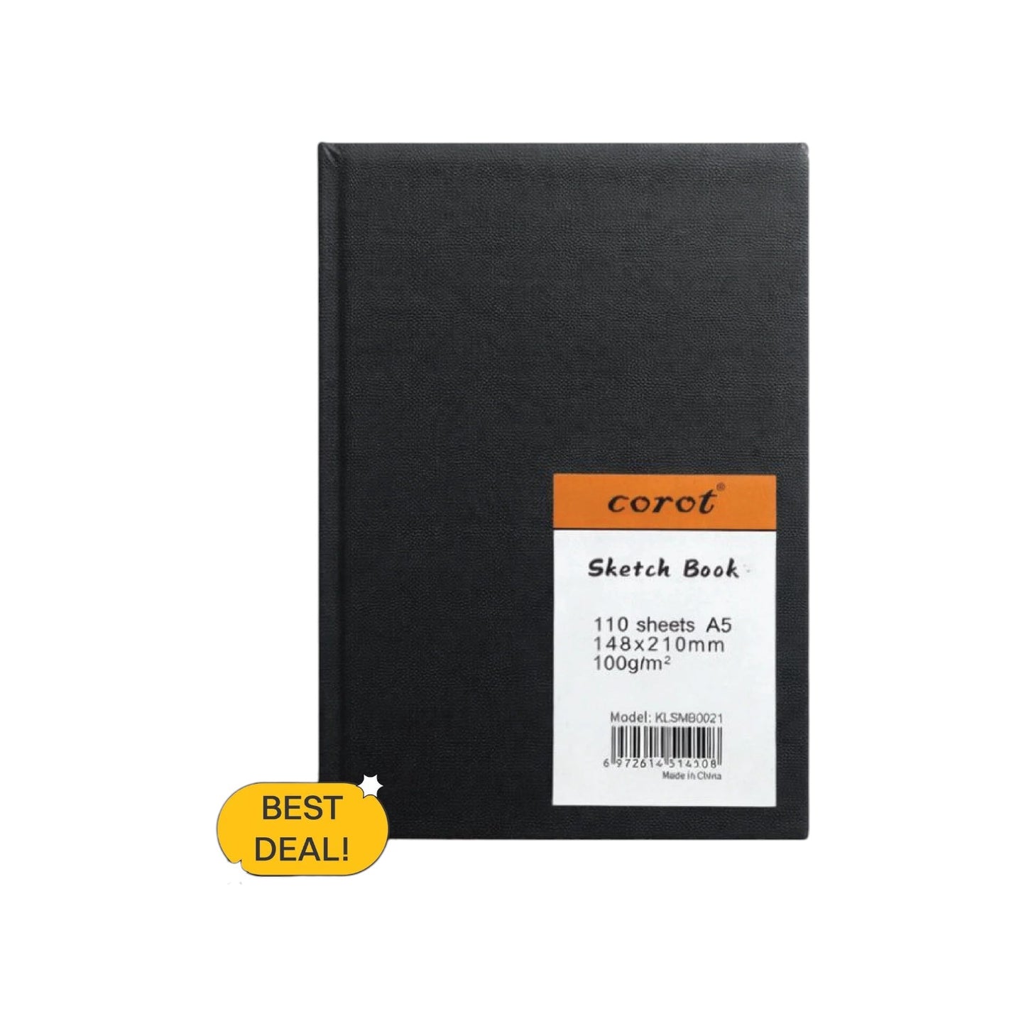 Corot Sketch Book Cover Black A5 – 110 Sheets