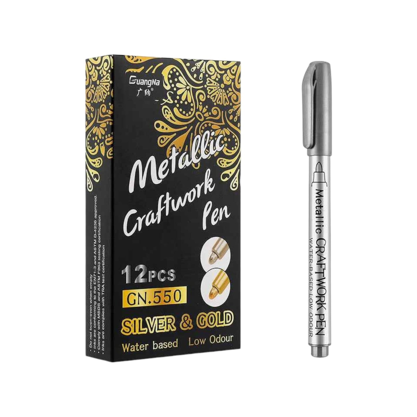 GUANGNA Gold Silver Metallic Permanent Marker 1 Pen