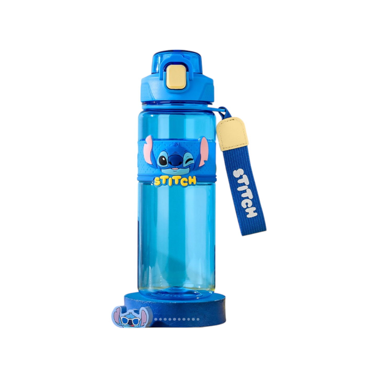 Translucent Round Stitch Two Drink Mode Bottle w/ Stitch