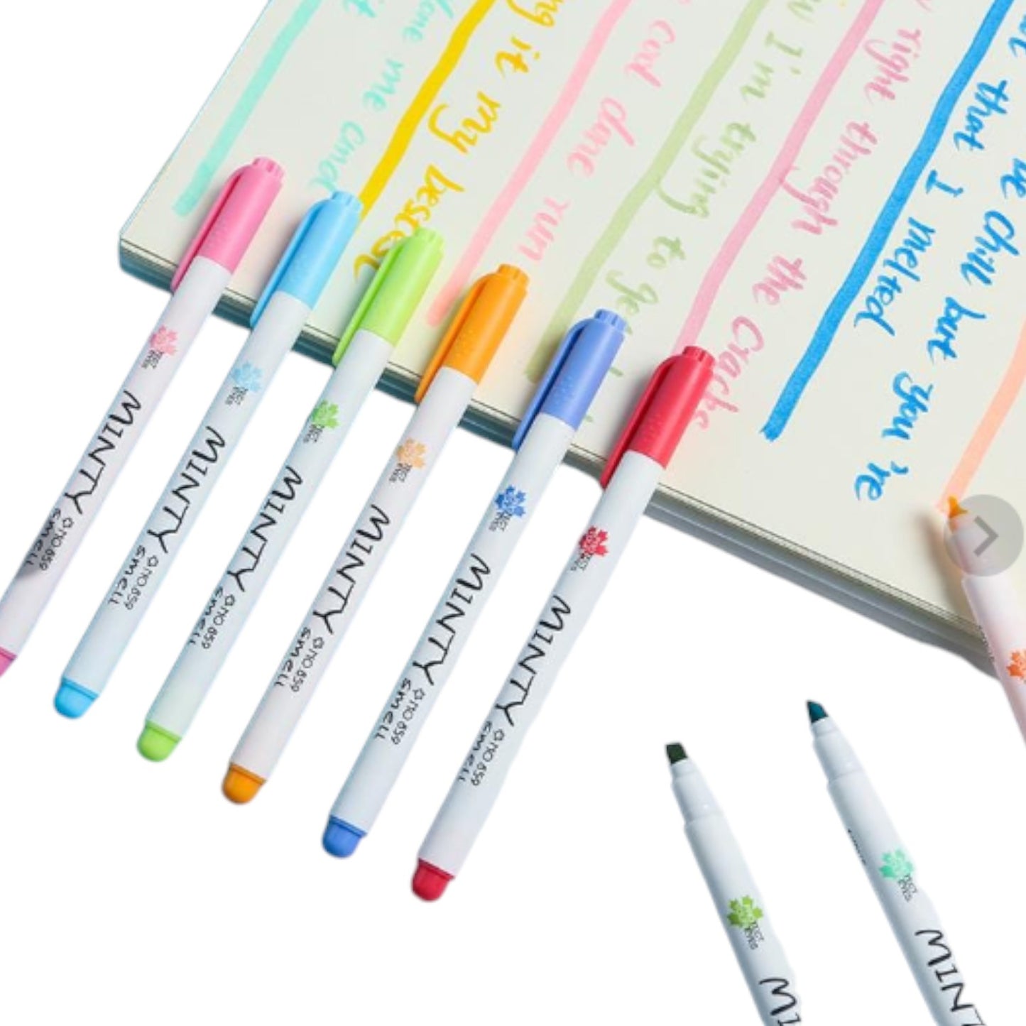 16Pcs Pastel Color Highlighter Pen Fresh Mint Scented Soft Fiber Tip