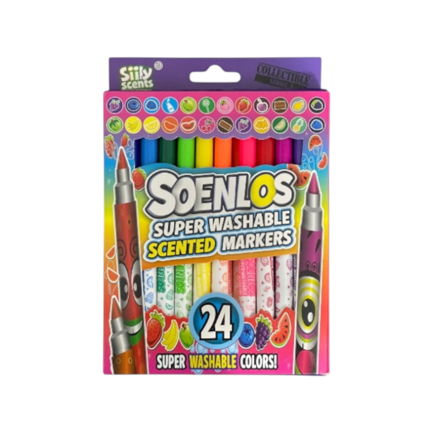 🖍️ 24 Scented Washable Markers + Dreamy Art Coloring Book