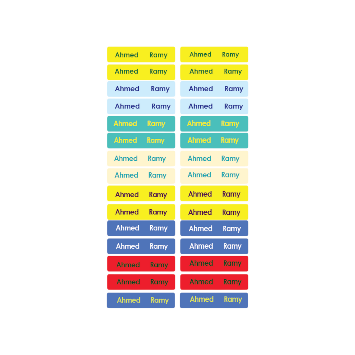 Elite Stationery House waterproof mini craft name tag stickers in assorted bright colors for school supplies