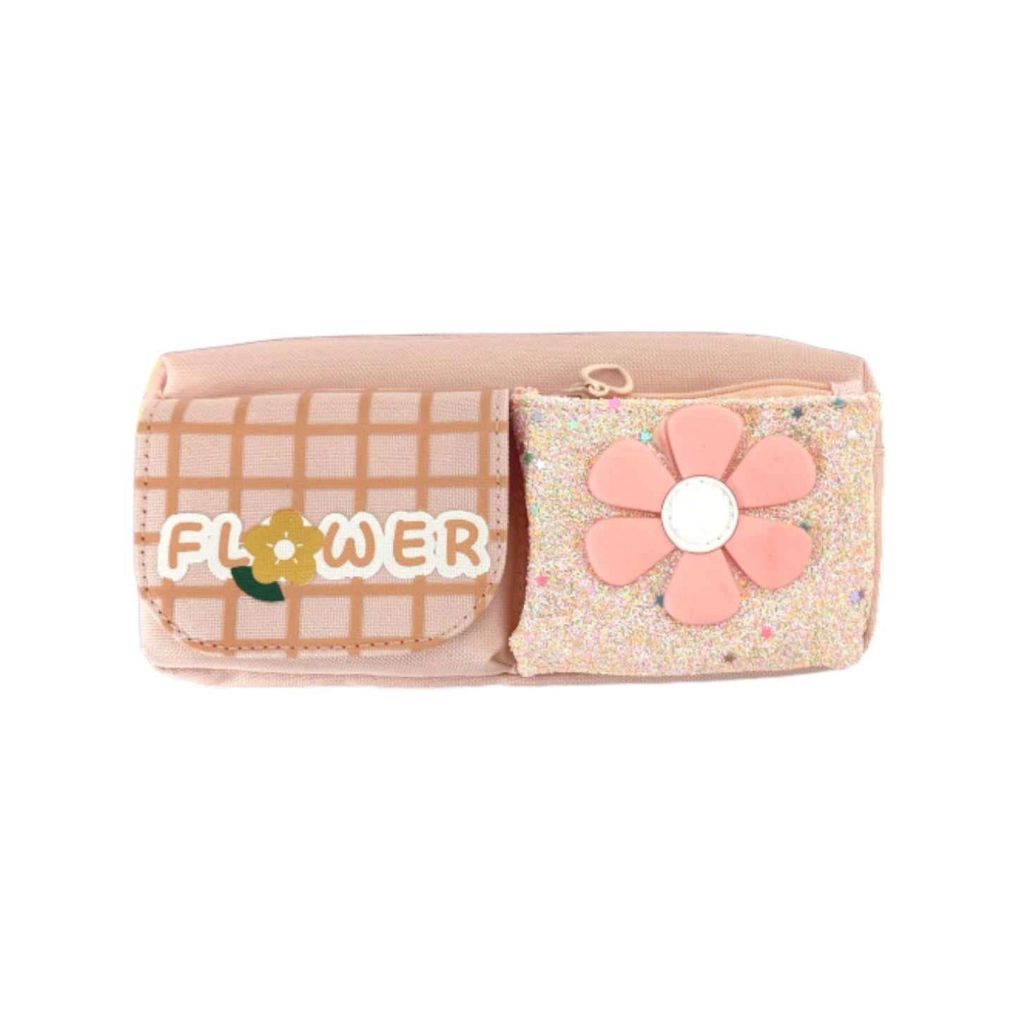 Flower Pencil Case With 1 Zippers & 2 Pockets