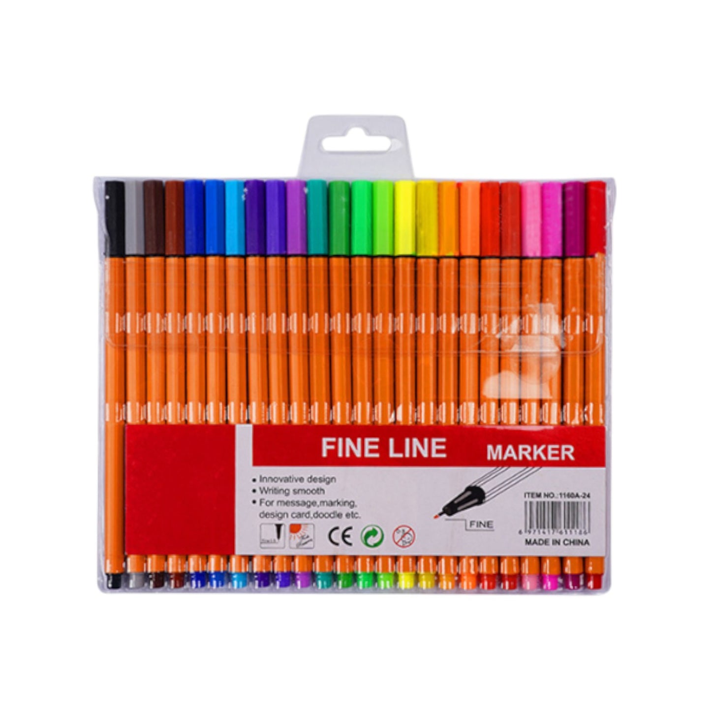 Fine Line Colors 0.4mm Water-Resistant Fine liner Pens Set 24