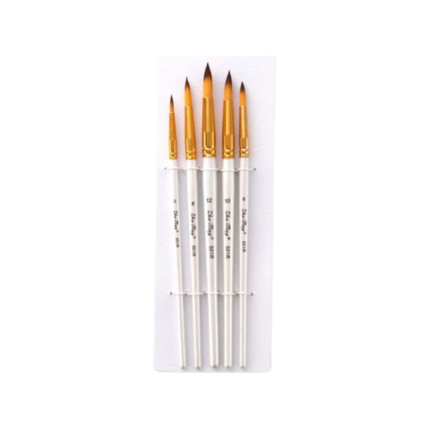 5-Piece Round Painting Brush Set - Keep Smiling Model 6090R