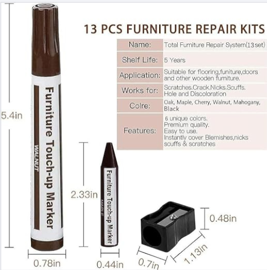 Furniture Repair Kit Wood Markers - Pack of 8