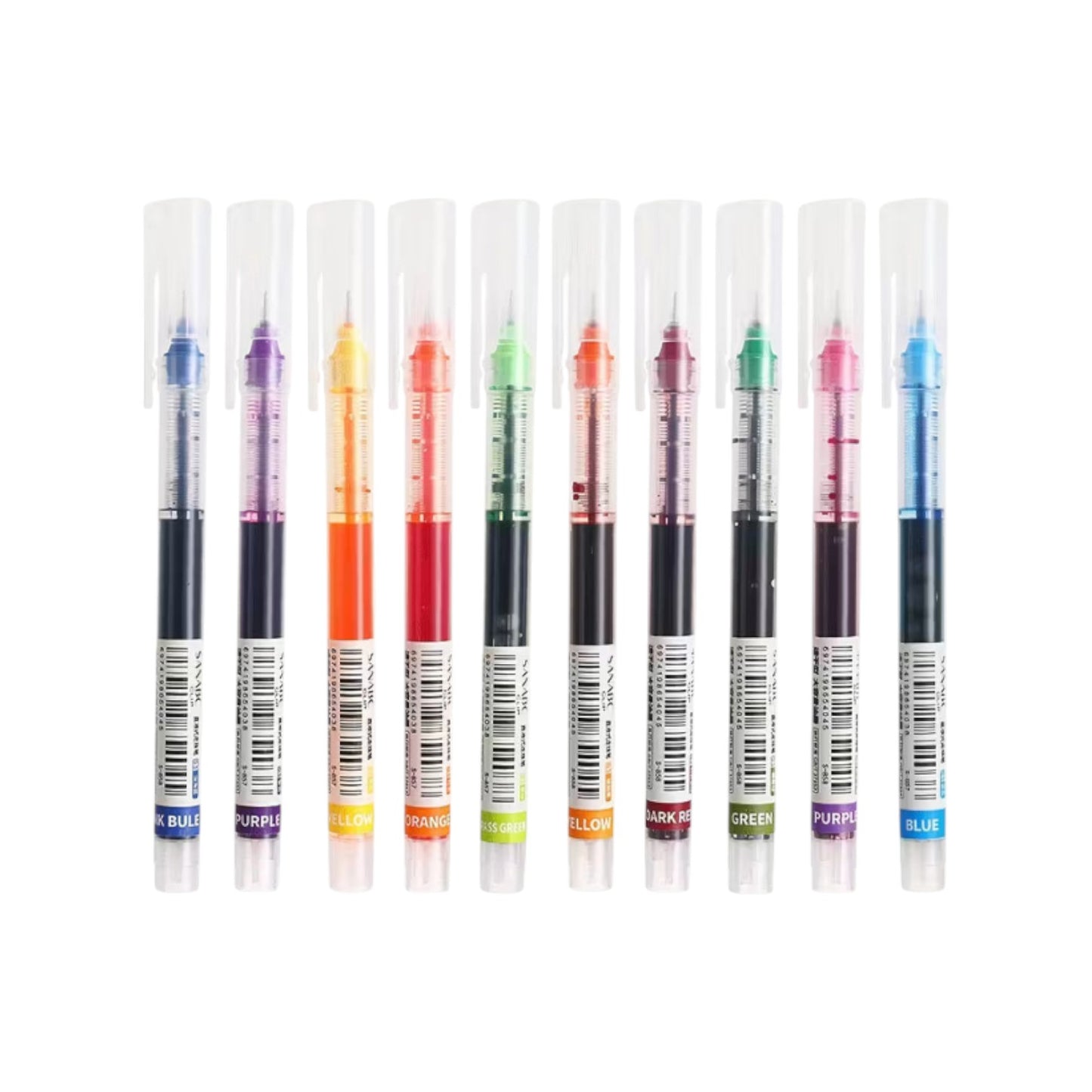 8 Straight Liquid Ballpoint Pens, Quick-drying Color Neutral Pens