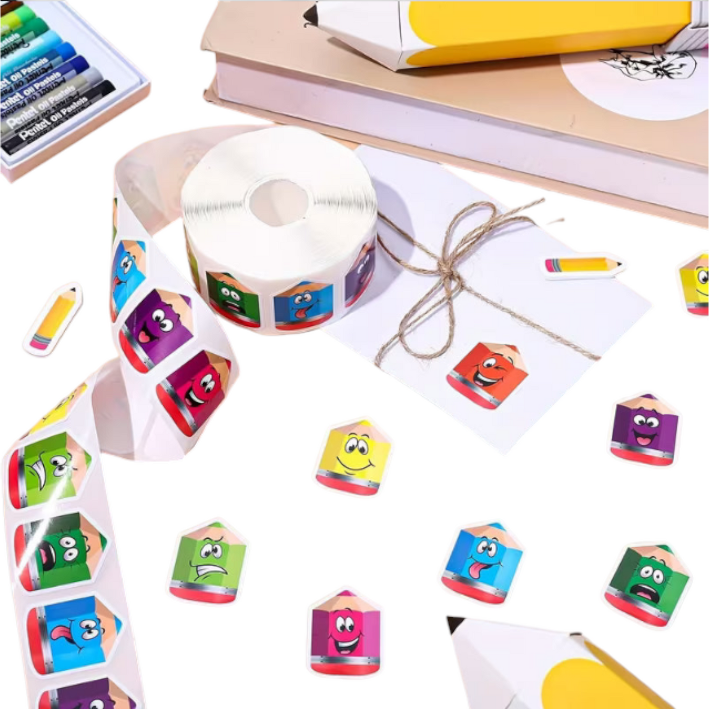 Stickers/Roll Color Pencil Stickers - 12 Colors