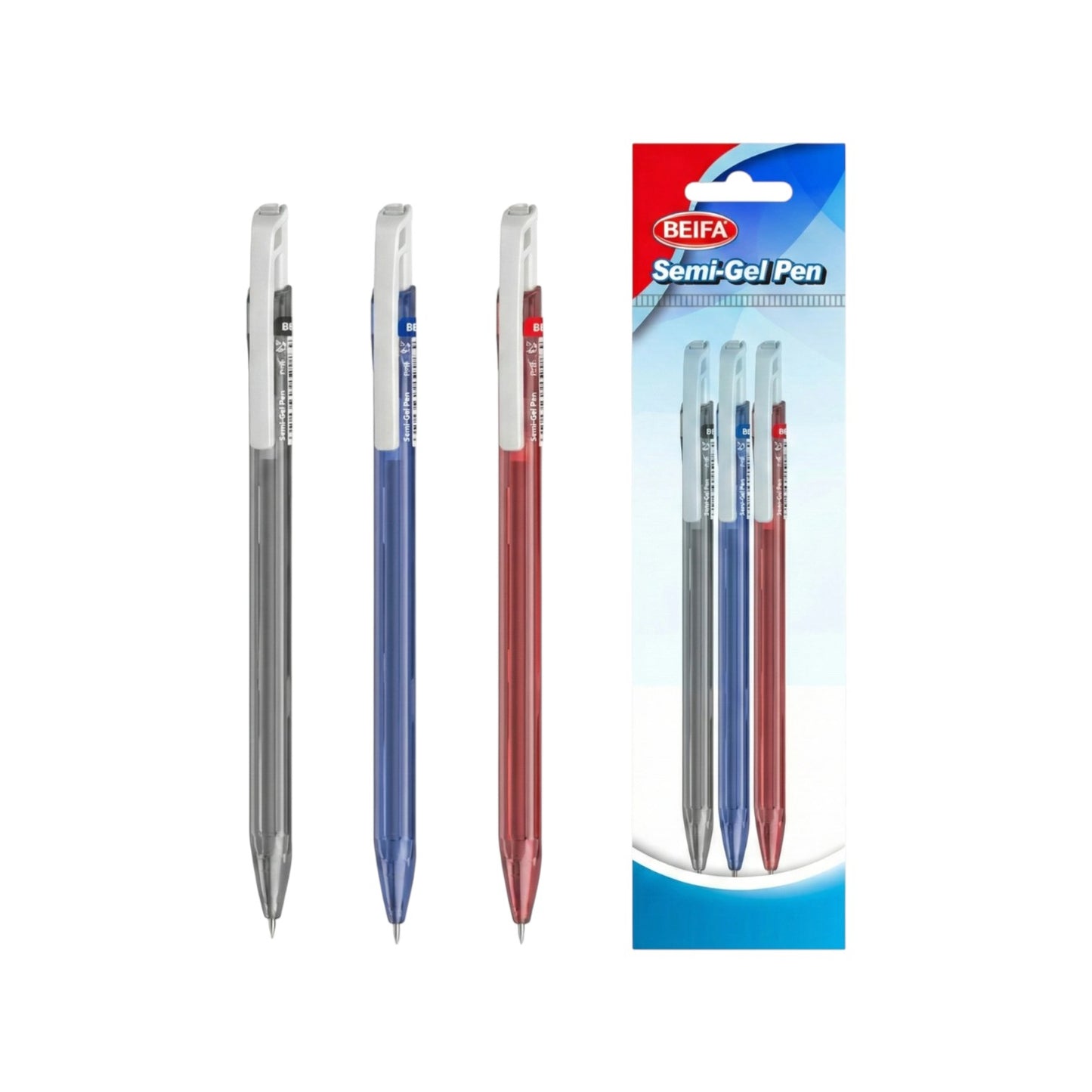 Beifa Semi Gel Pen 0.5 TB606-AS01 - 3 Pens