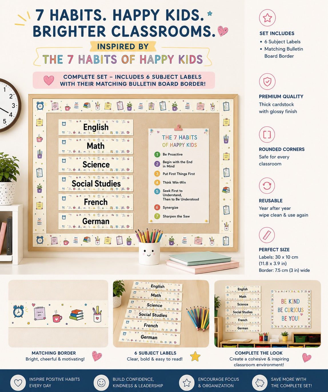 7 Habits-Inspired Subject Labels – Set of 6