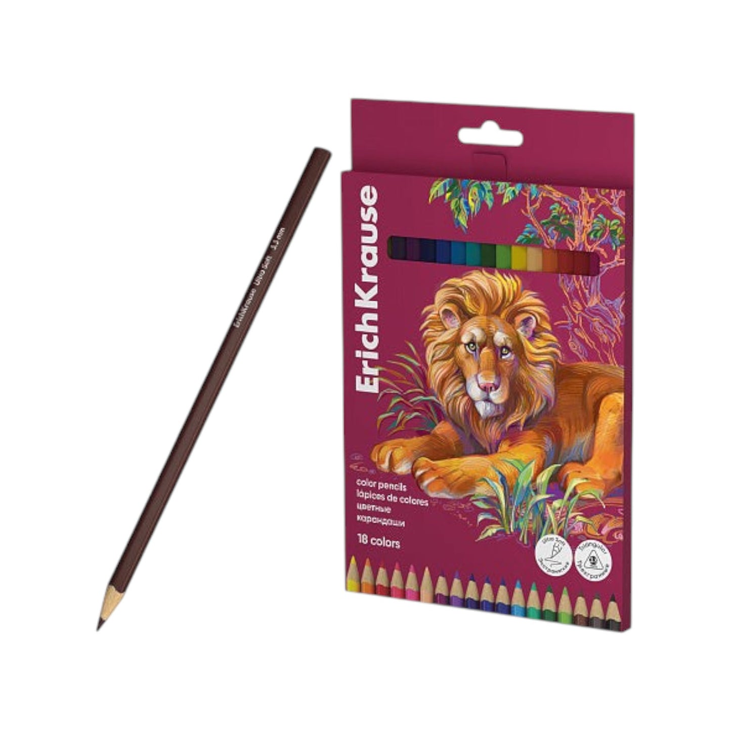 Eric Krause Erasable Colored Pencils Set 6/12/18 Colors Triangular 3.3 mm