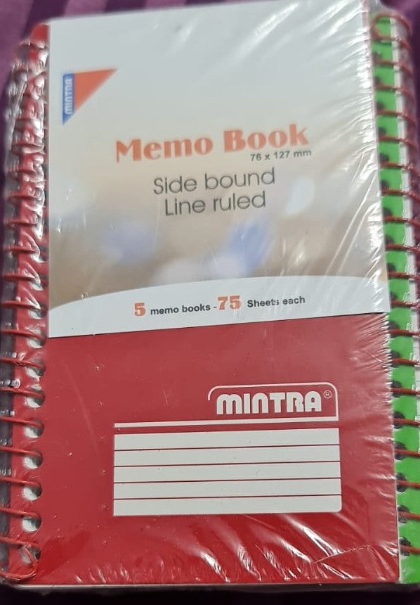 Mintra Carton Diary Mini Notepad - Pack of 5