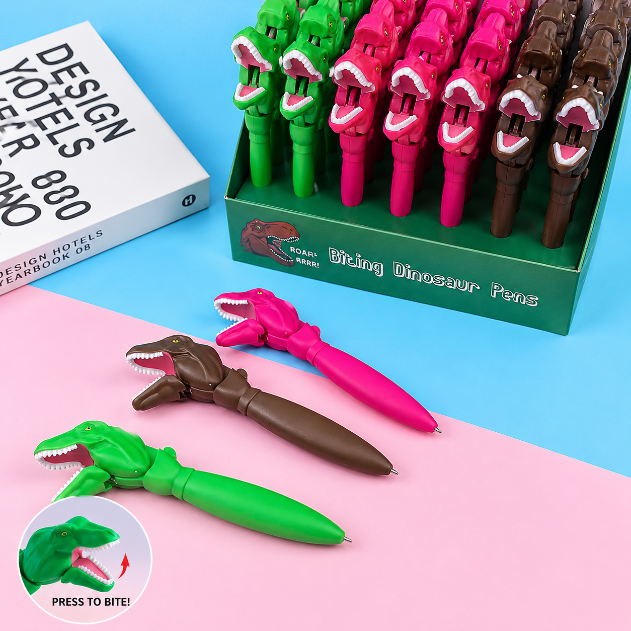 Big-Mouthed Dinosaur, Fun Office And School Stationery, 1 Pen