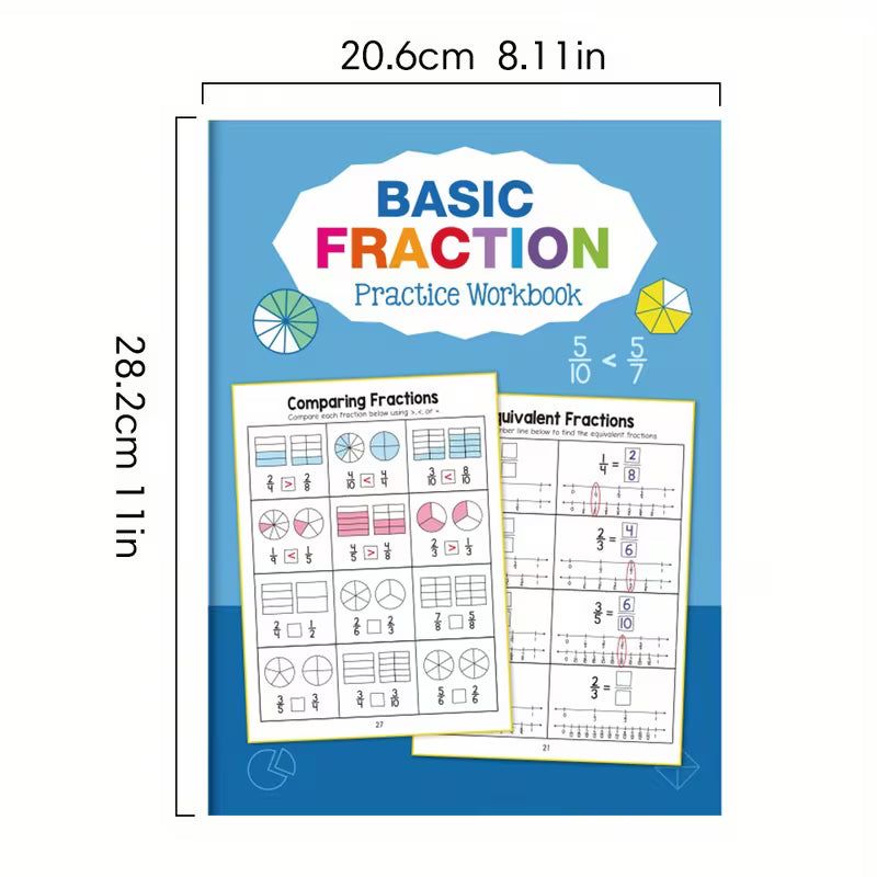 Math Fractions Workbook Level 1
