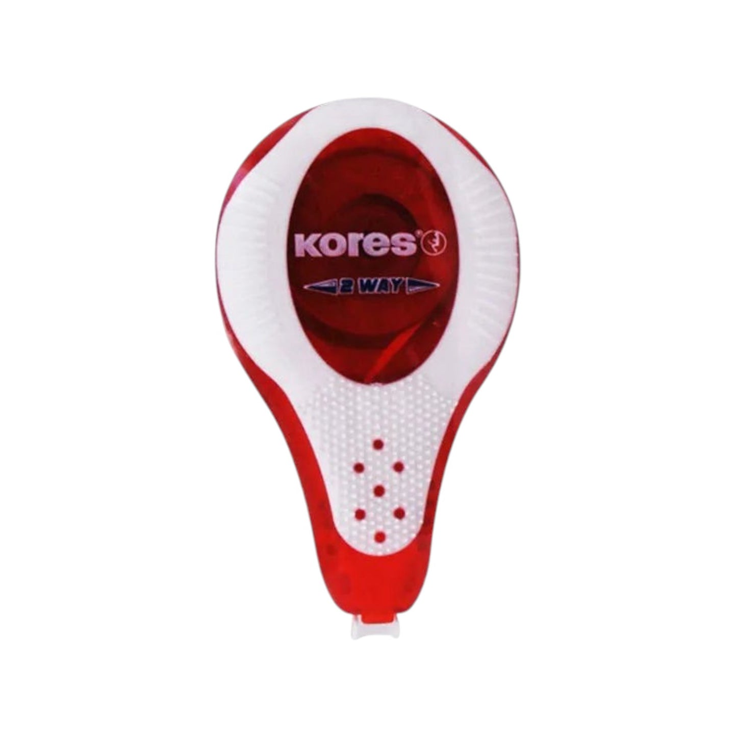 Elite Stationery House Kores 2-way correction tape dispenser in red and white plastic for precise error removal