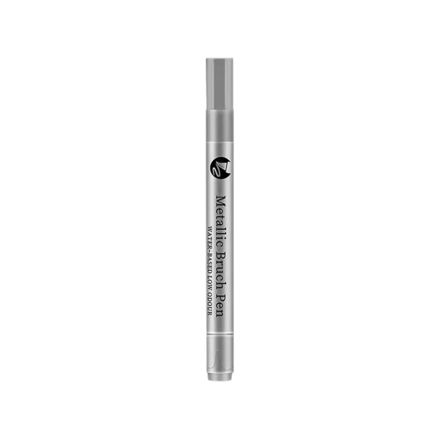 Elite Stationery House silver metallic brush pen with waterproof ink for craft projects on glass and ceramic