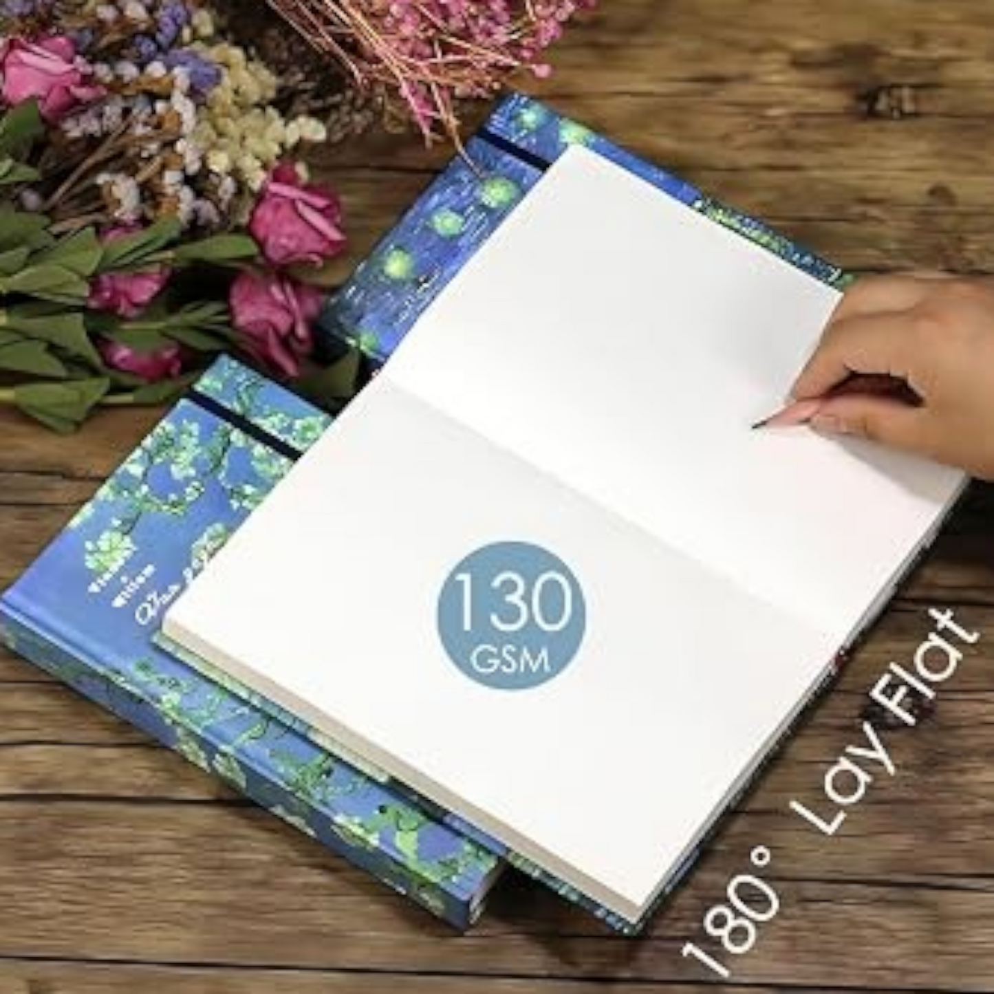 Elite Stationery House A6 Van Gogh sketch book with hard cover and 130gsm blank white pages