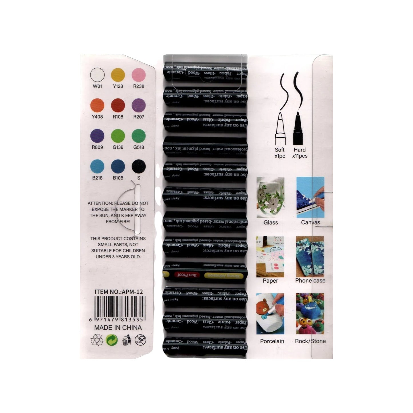 Acrylic Pen Set 12 Colors - Keep Smiling Model APM-12