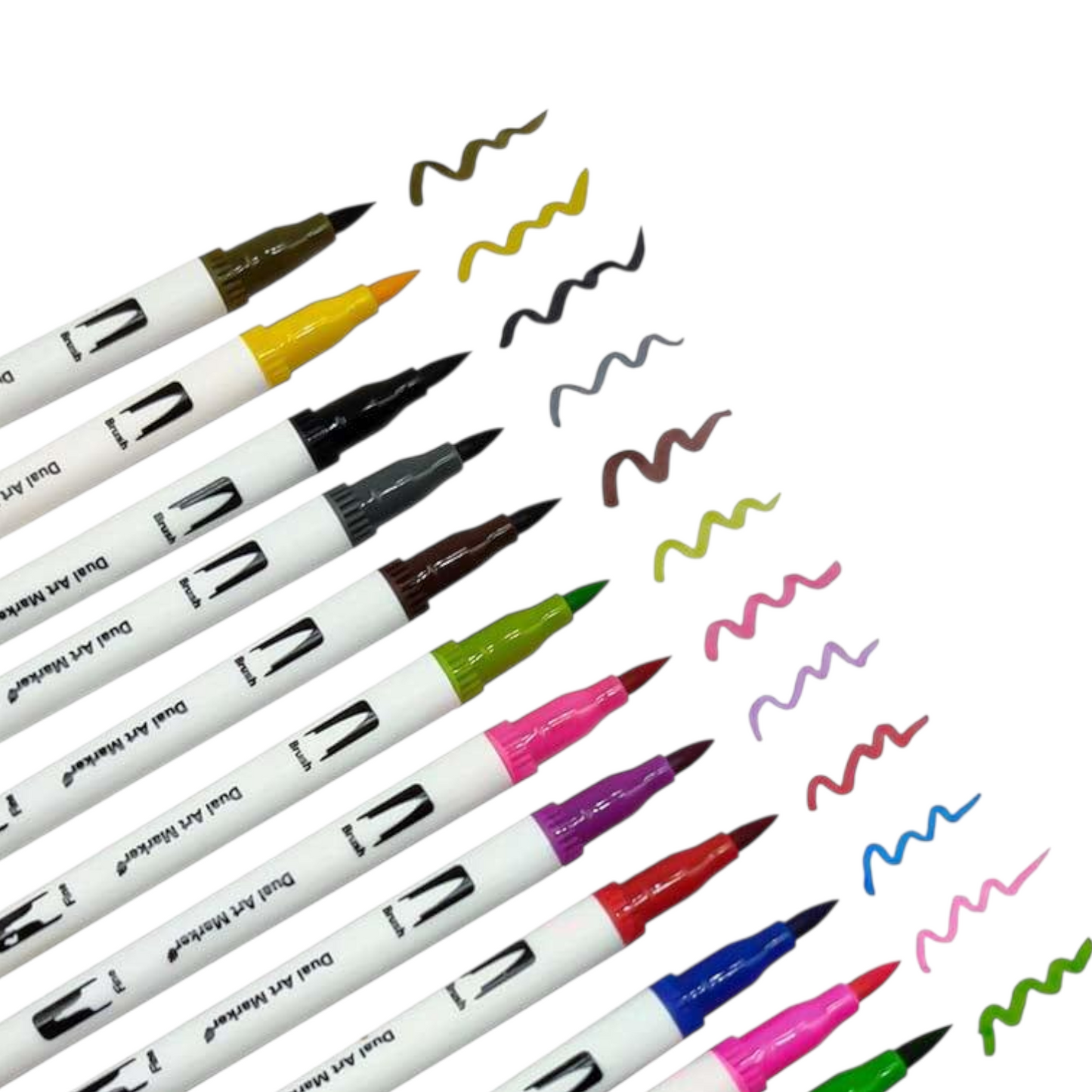 Dual Tip Brush Pen 12 Colour Set (12Dtbp)