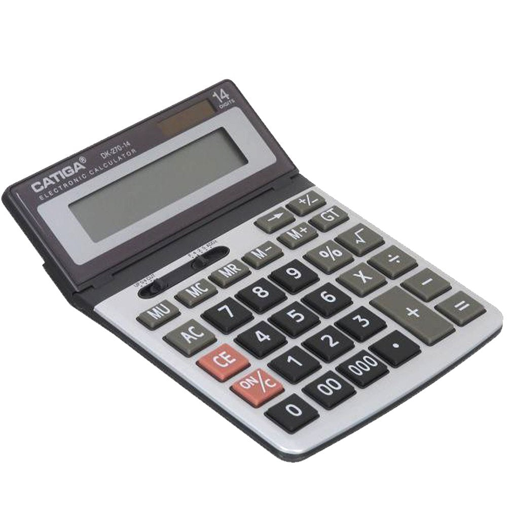 Catiga dk-270-14 electronic calculator two power and 14 digits with plastic keys
