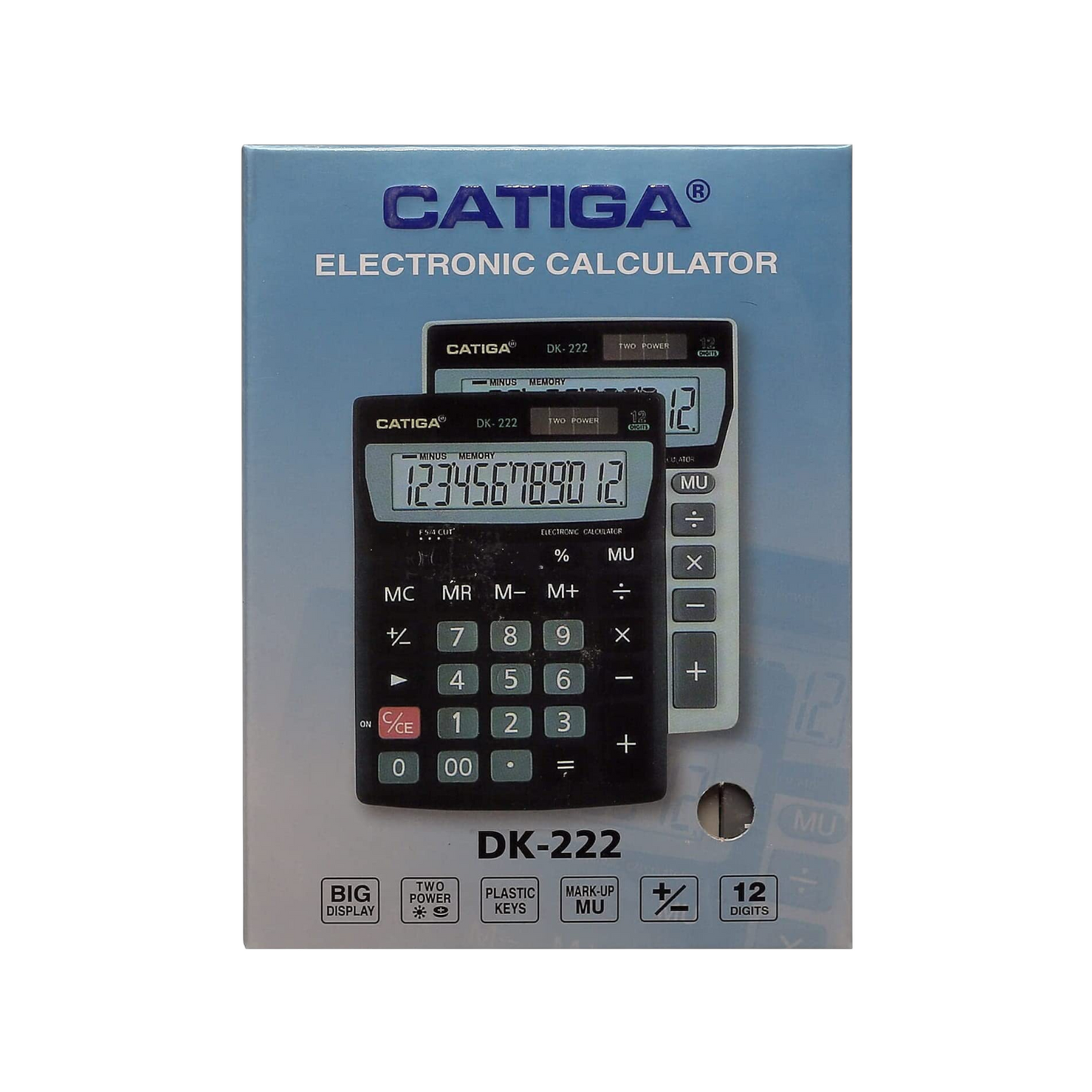 Catiga dk-222 Electronic Calculator Two Power And 12 Digits