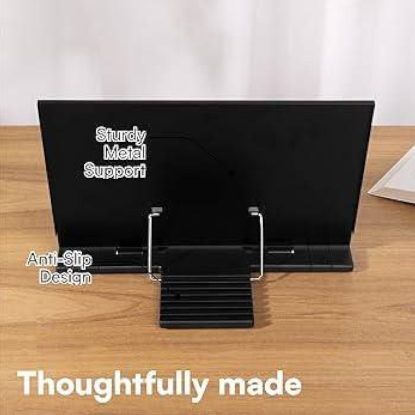 Book Stand Frame Desk Holder with 7 Tilt Adjustable Grooves Bookends