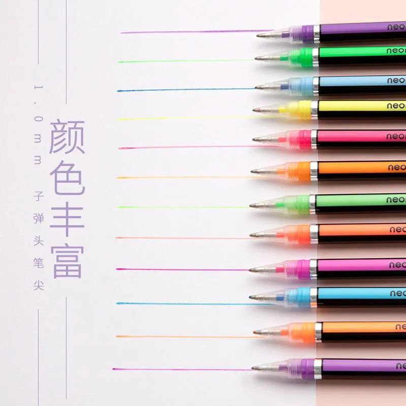 Neon Flash Gel Pens Colors (No Duplicates)