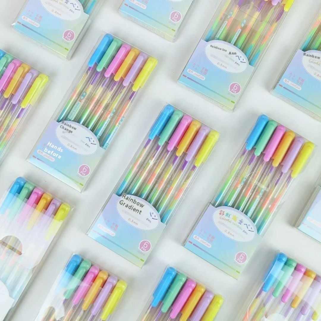 High Quality Colorful Gel Ink Pen Pack of 6
