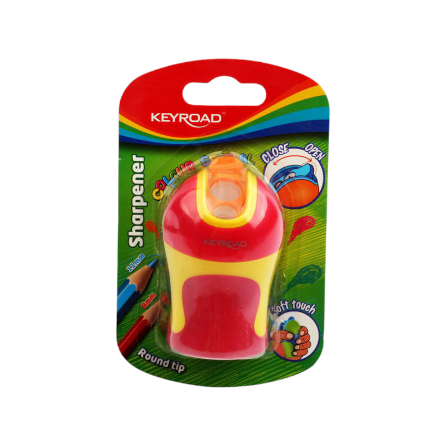 Sharpener Plastic Metal blade 2 hole Barrel Keyroad