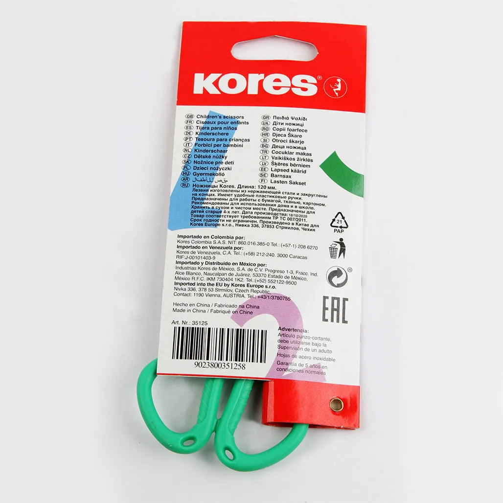 Kores Kid’s Scissors ABC Metal clip 12 cm,  Model 35125