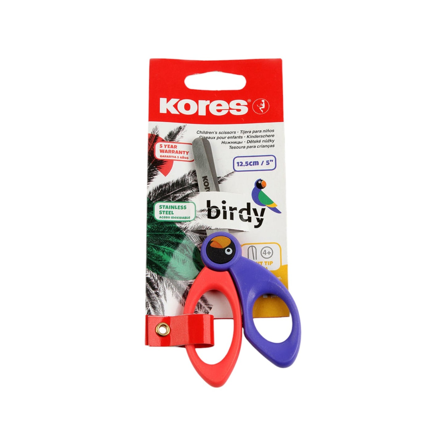 Kores Kid’s Scissors Birdy Metal Clip 12.5 cm, Model 35126