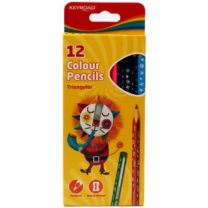 Wooden pencils, 12 colors, medical triangle keyroad,