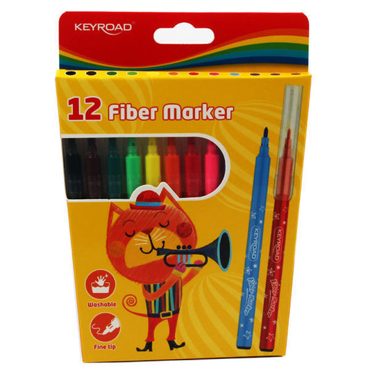 Keyroad 12 Colors Fiber Marker Pen/color box